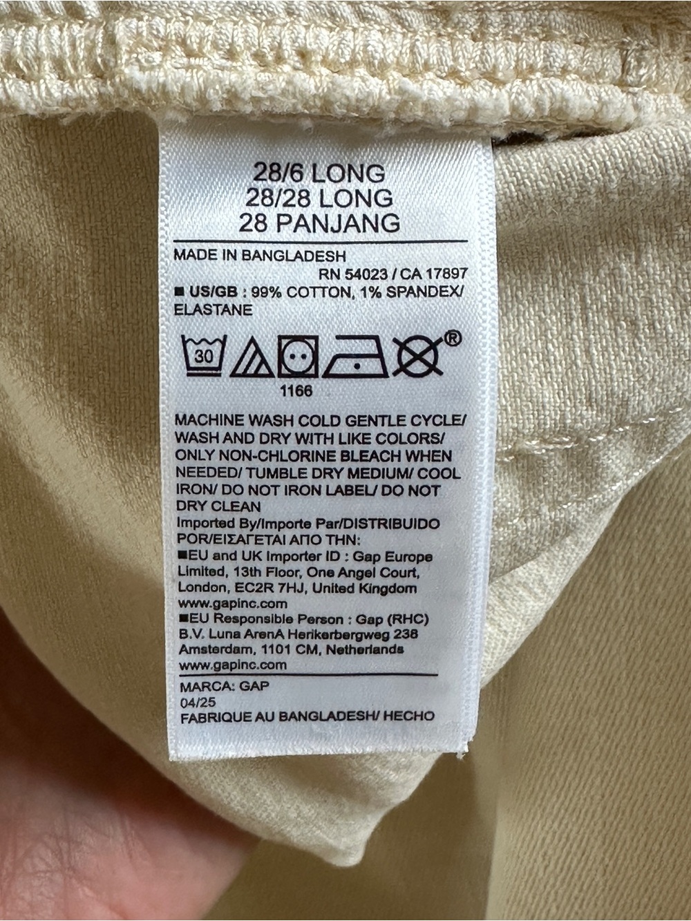 GAP Wide Leg High-Rise Jeans in Cream size 28/6 Long - Picture 9 of 10